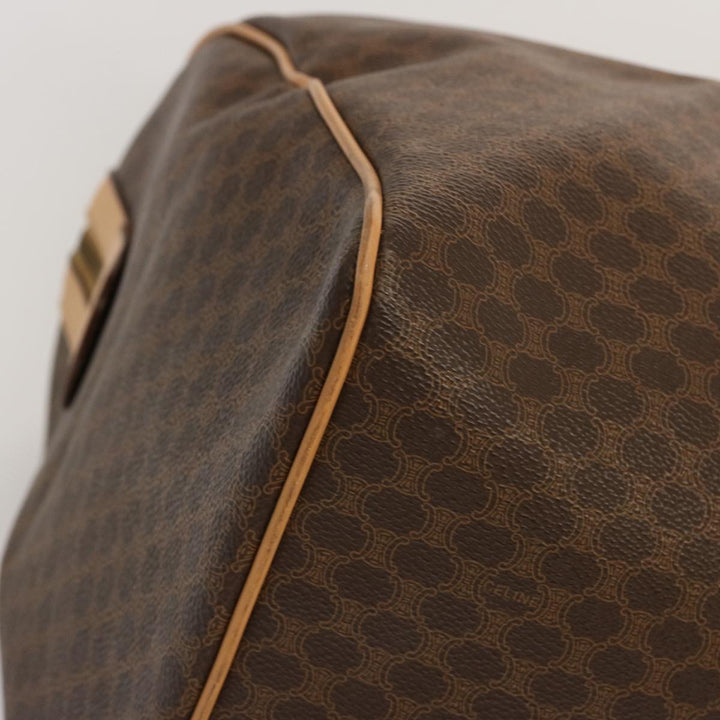 Celine Macadam Canvas Boston Bag PVC Brown  mr049