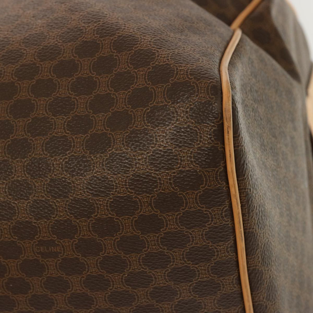 Celine Macadam Canvas Boston Bag PVC Brown  mr049