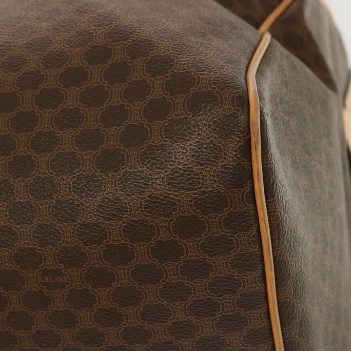 Celine Macadam Canvas Boston Bag PVC Brown  mr049