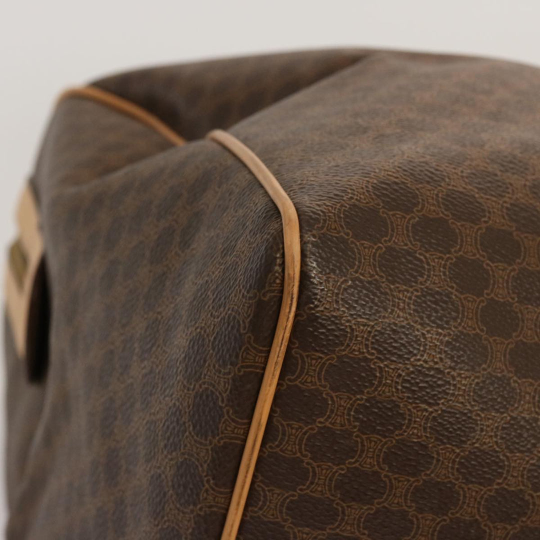 Celine Macadam Canvas Boston Bag PVC Brown  mr049