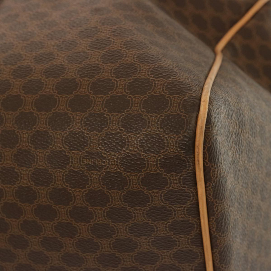 Celine Macadam Canvas Boston Bag PVC Brown  mr049