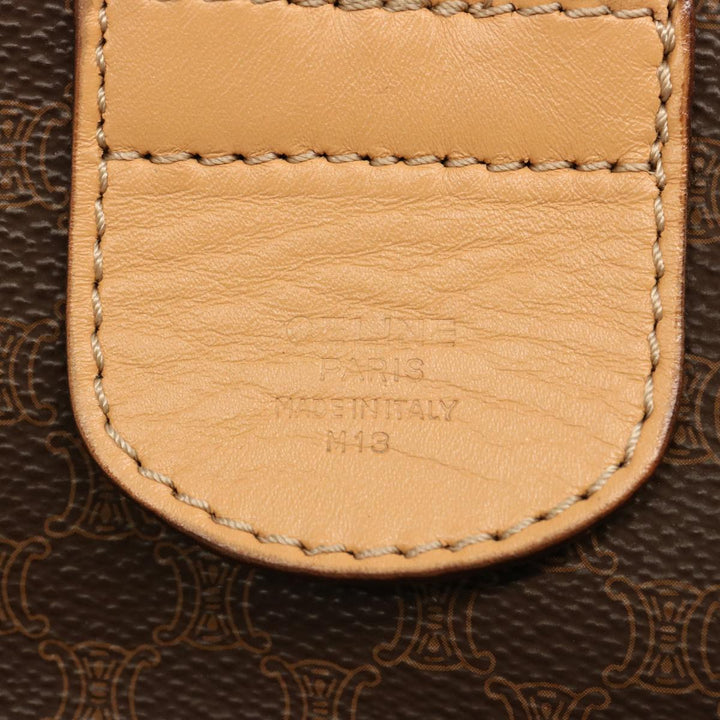 Celine Macadam Canvas Boston Bag PVC Brown  mr049