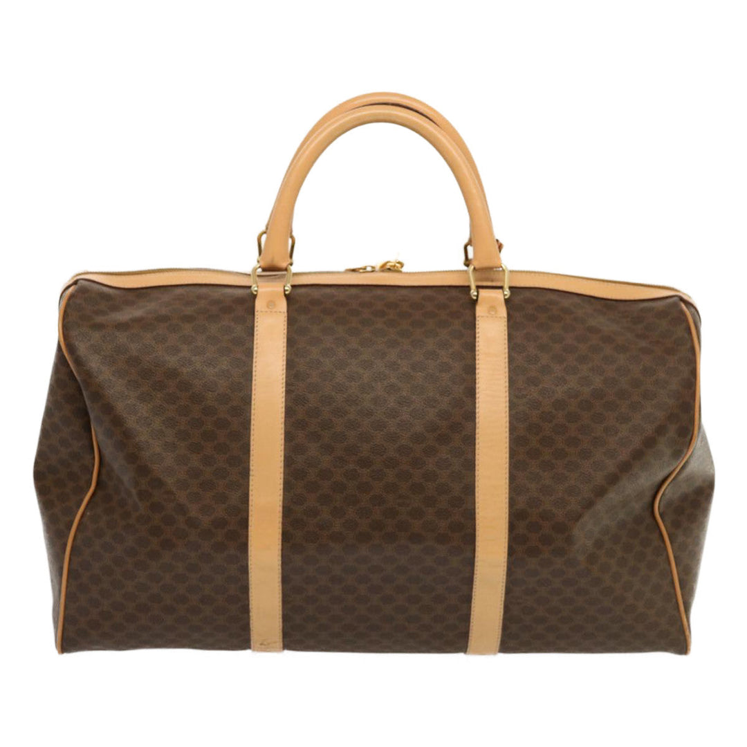 Celine Macadam Canvas Boston Bag PVC Brown  mr049