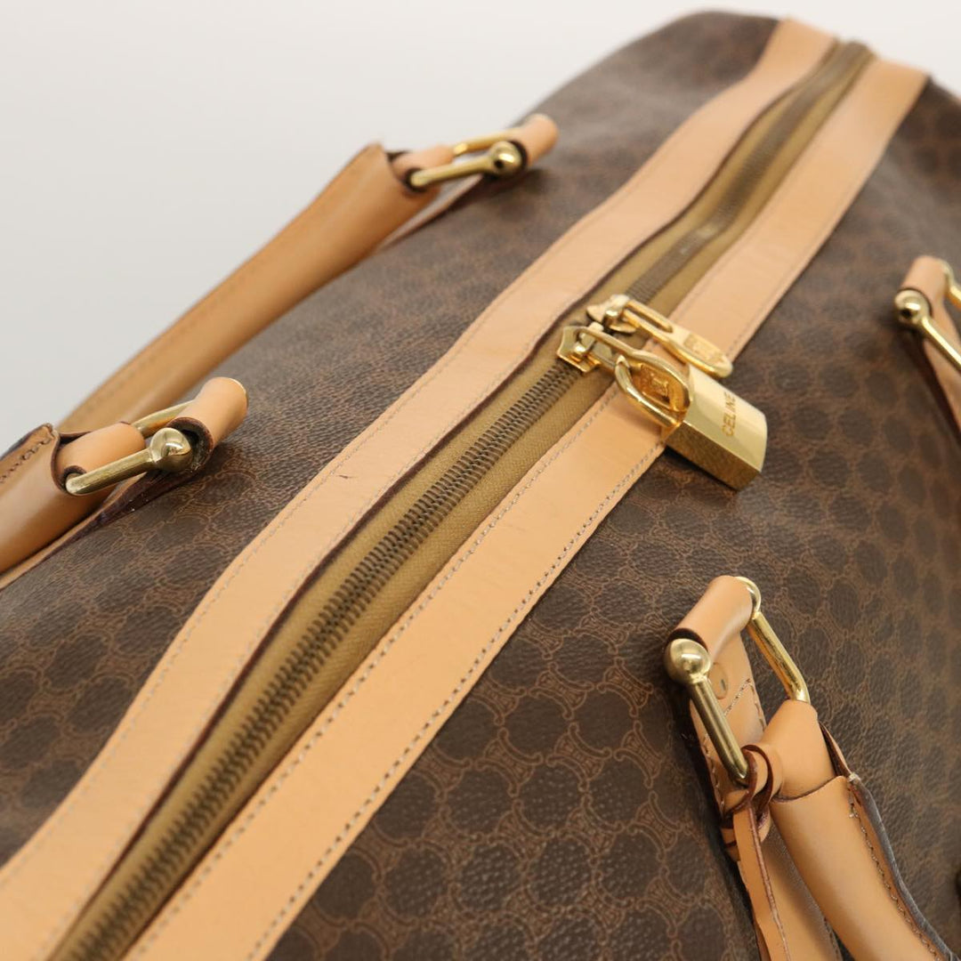 Celine Macadam Canvas Boston Bag PVC Brown  mr049