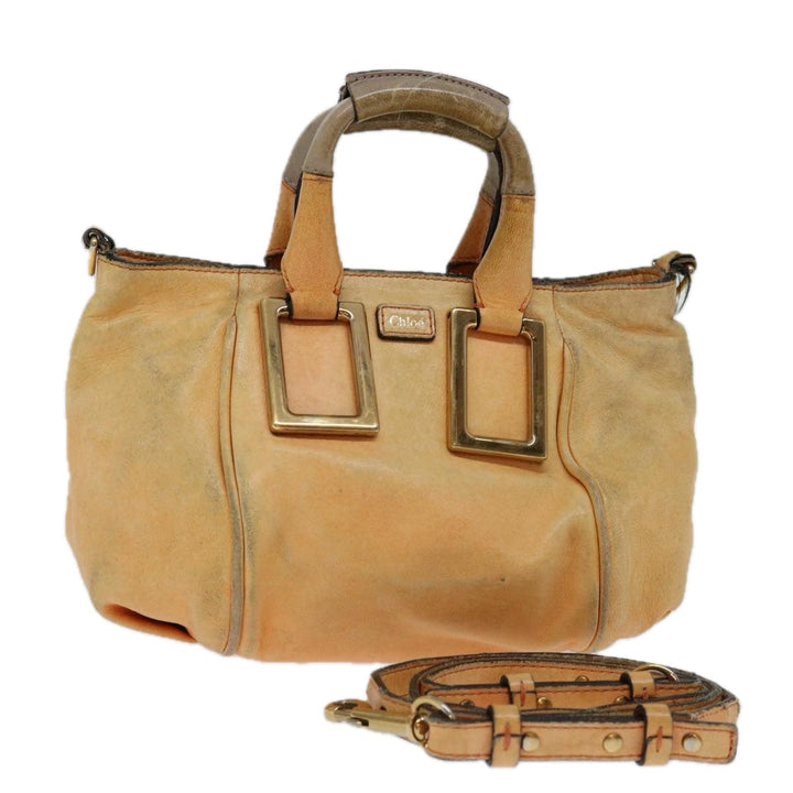 Chloe Etel Hand Bag Leather 2way Orange mr056