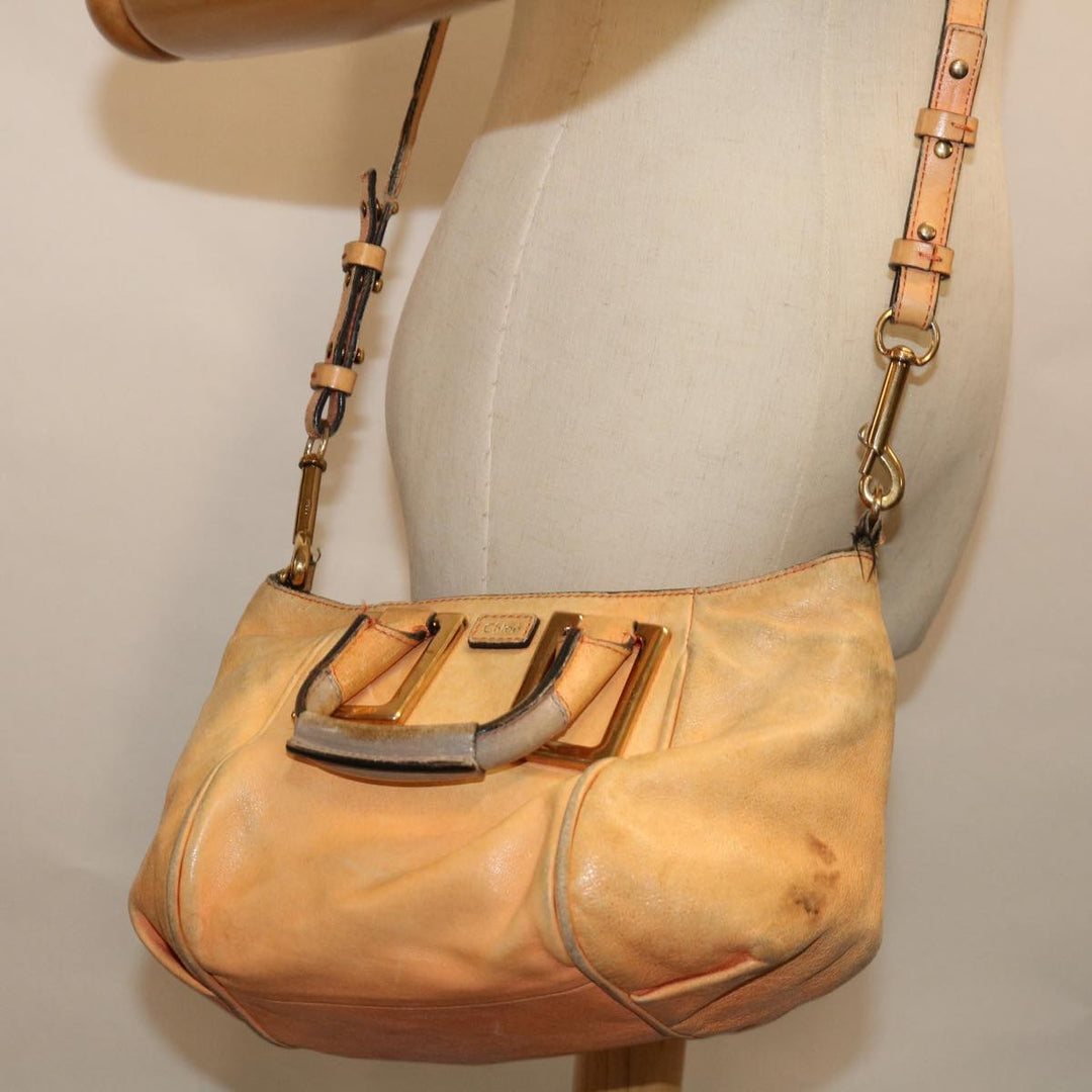 Chloe Etel Hand Bag Leather 2way Orange mr056