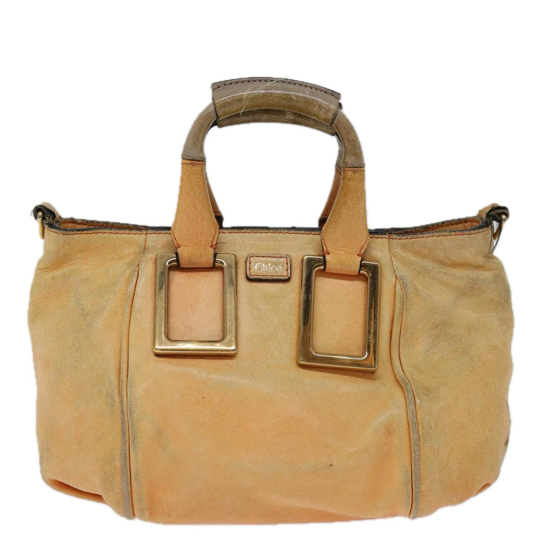 Chloe Etel Hand Bag Leather 2way Orange mr056