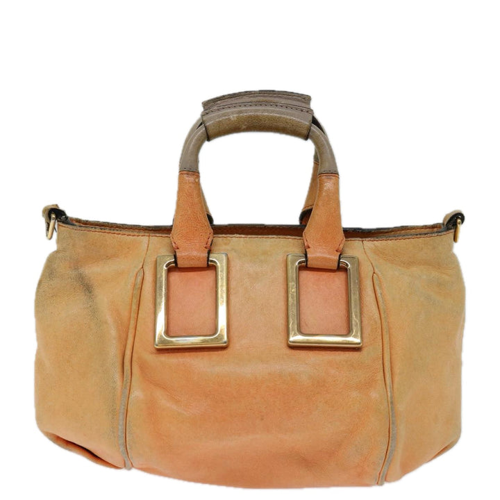 Chloe Etel Hand Bag Leather 2way Orange mr056