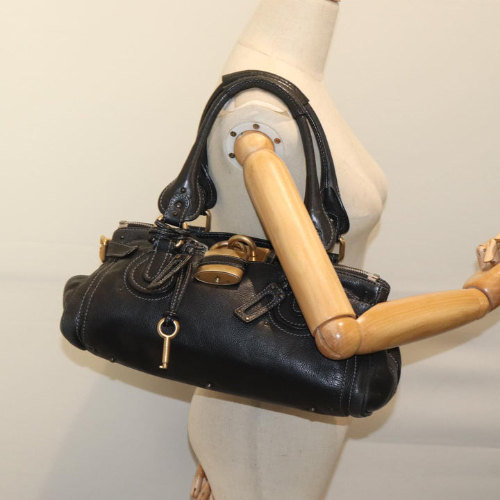 Chloe Paddington Shoulder Bag Leather Black mr058