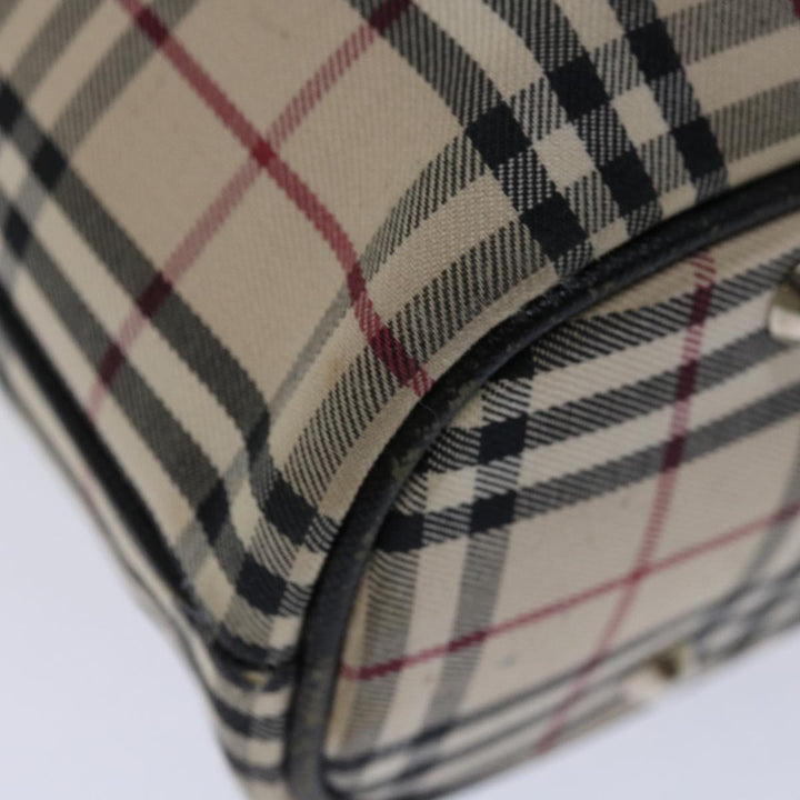 Burberry Nova Check Hand Bag Canvas Beige Brown Auth mr059