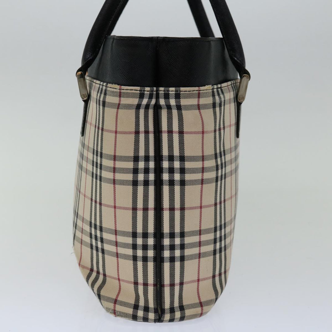 Burberry Nova Check Hand Bag Canvas Beige Brown Auth mr059