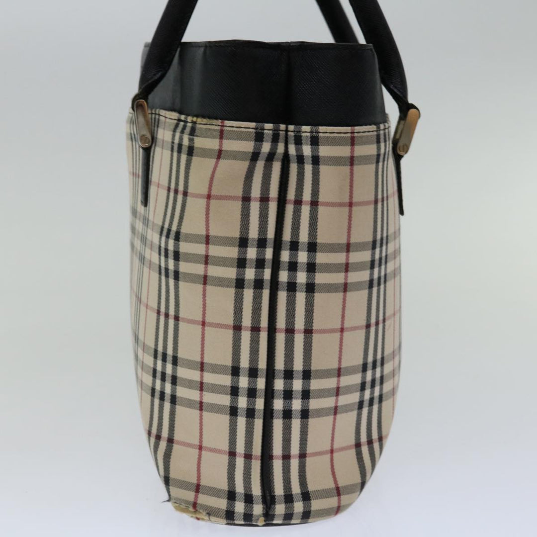 Burberry Nova Check Hand Bag Canvas Beige Brown Auth mr059