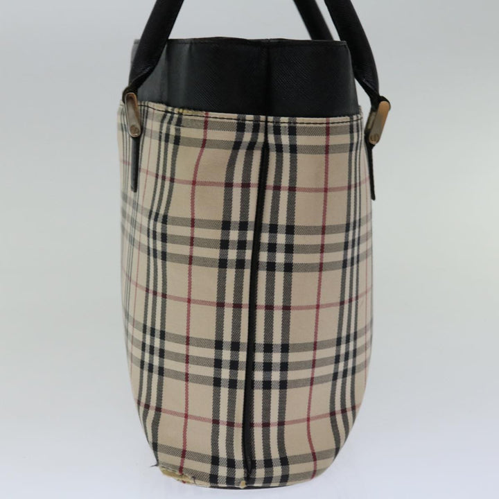Burberry Nova Check Hand Bag Canvas Beige Brown Auth mr059