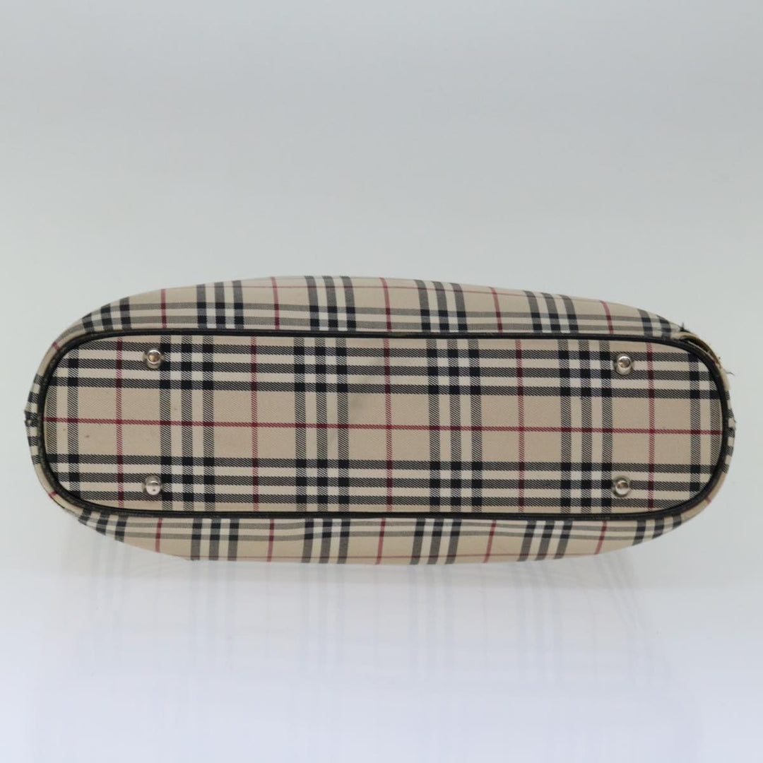 Burberry Nova Check Hand Bag Canvas Beige Brown Auth mr059