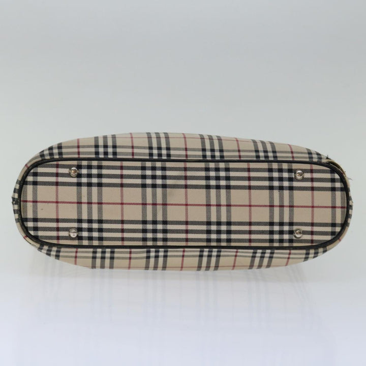 Burberry Nova Check Hand Bag Canvas Beige Brown Auth mr059