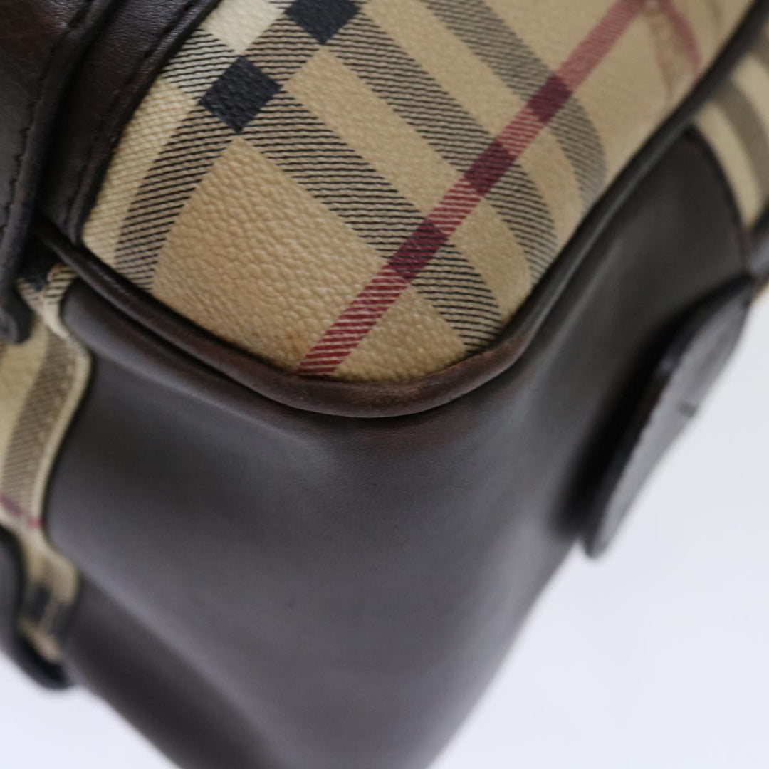 Burberry Nova Check Hand Bag PVC Beige Auth mr098