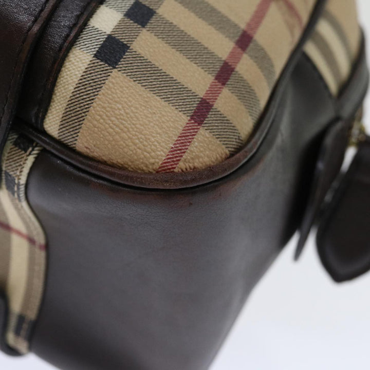 Burberry Nova Check Hand Bag PVC Beige Auth mr098