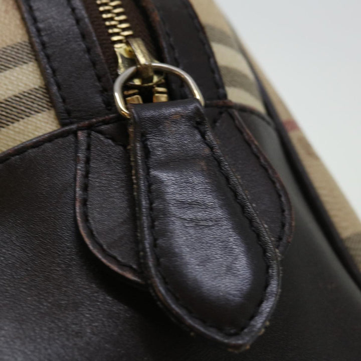 Burberry Nova Check Hand Bag PVC Beige Auth mr098