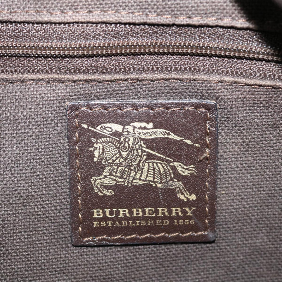 Burberry Nova Check Hand Bag PVC Beige Auth mr098