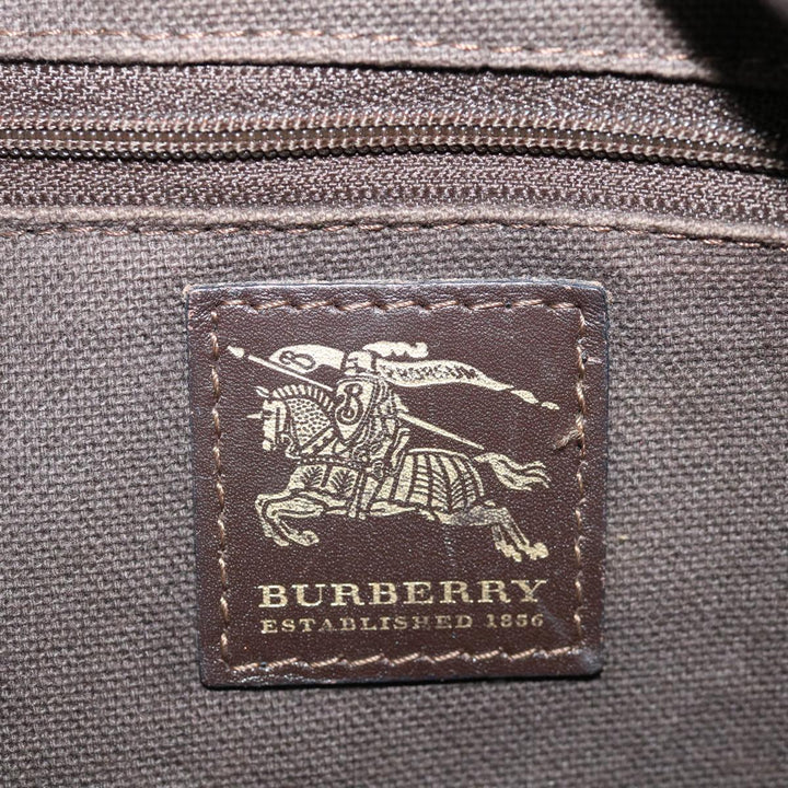 Burberry Nova Check Hand Bag PVC Beige Auth mr098