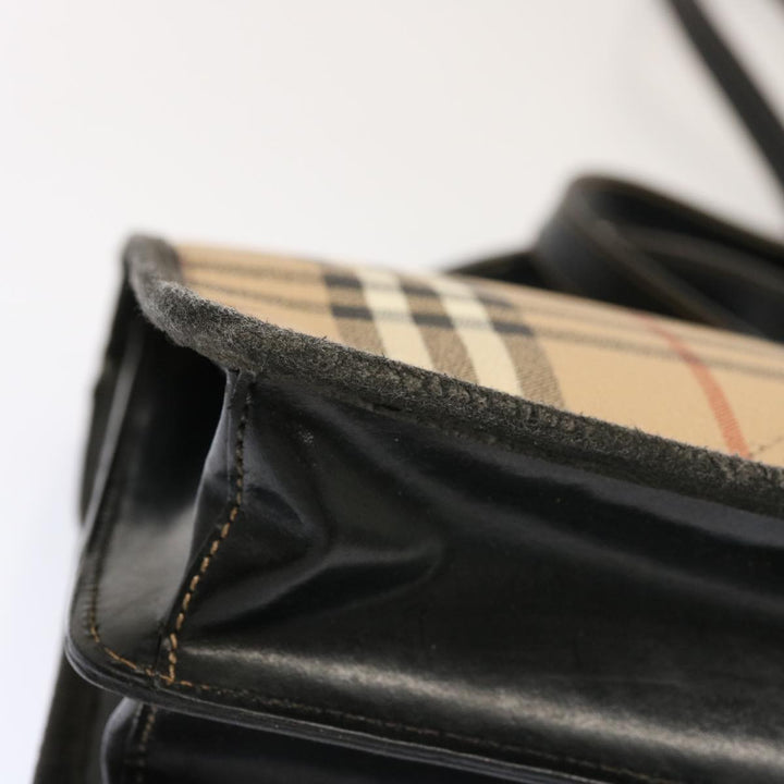 BurberrySs Nova Check Hand Bag PVC 2way Beige Auth mr100