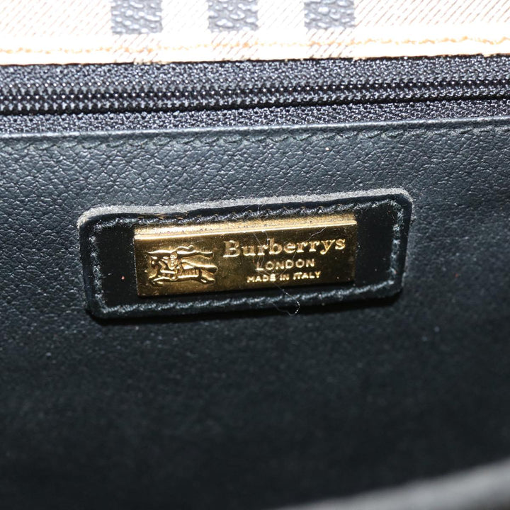 BurberrySs Nova Check Hand Bag PVC 2way Beige Auth mr100