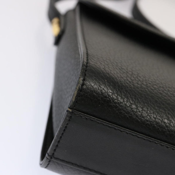 BurberrySs Shoulder Bag Leather Black Auth mr101