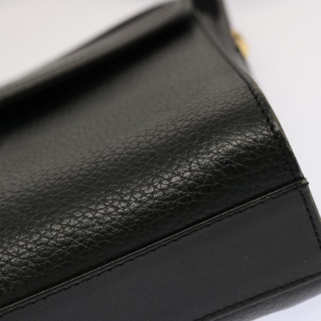 BurberrySs Shoulder Bag Leather Black Auth mr101