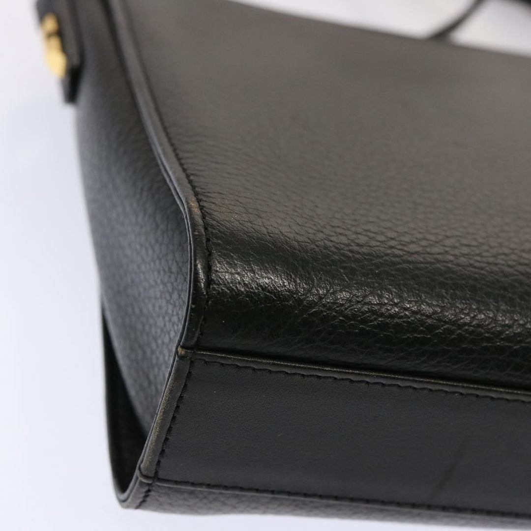 BurberrySs Shoulder Bag Leather Black Auth mr101