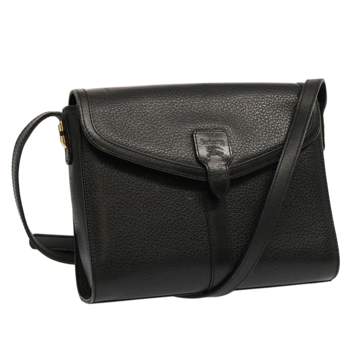 BurberrySs Shoulder Bag Leather Black Auth mr101