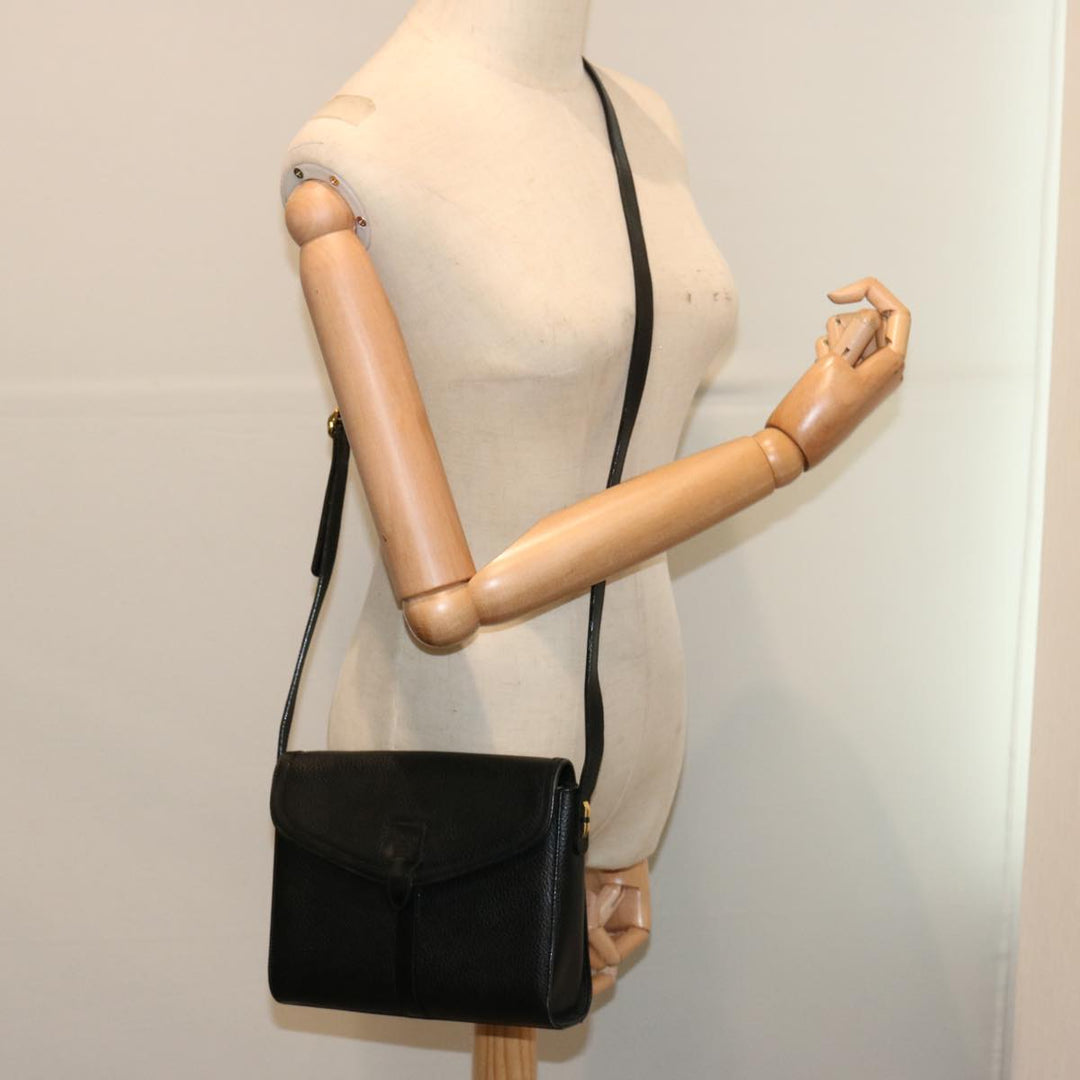 BurberrySs Shoulder Bag Leather Black Auth mr101