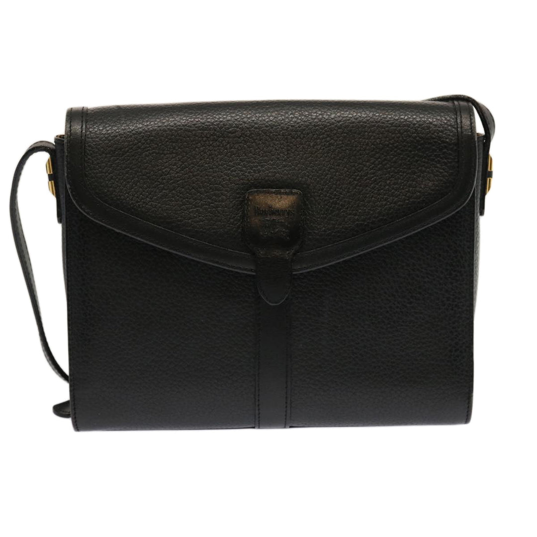 BurberrySs Shoulder Bag Leather Black Auth mr101