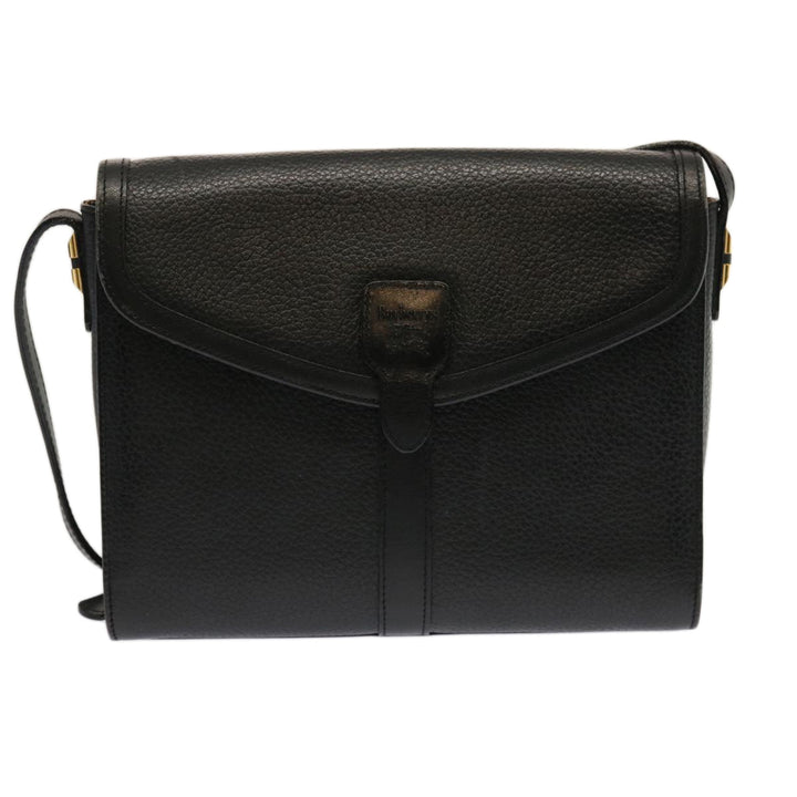 BurberrySs Shoulder Bag Leather Black Auth mr101