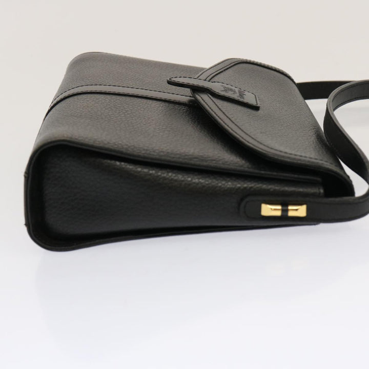 BurberrySs Shoulder Bag Leather Black Auth mr101