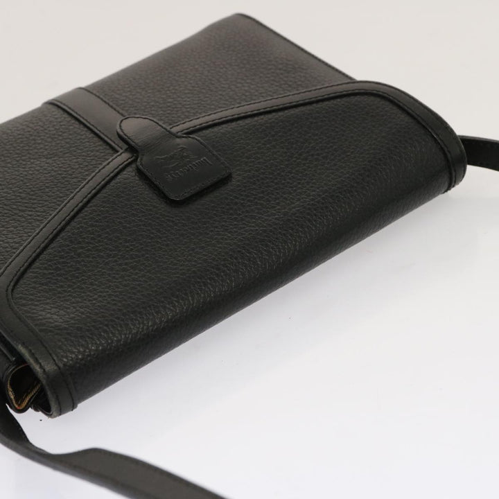 BurberrySs Shoulder Bag Leather Black Auth mr101