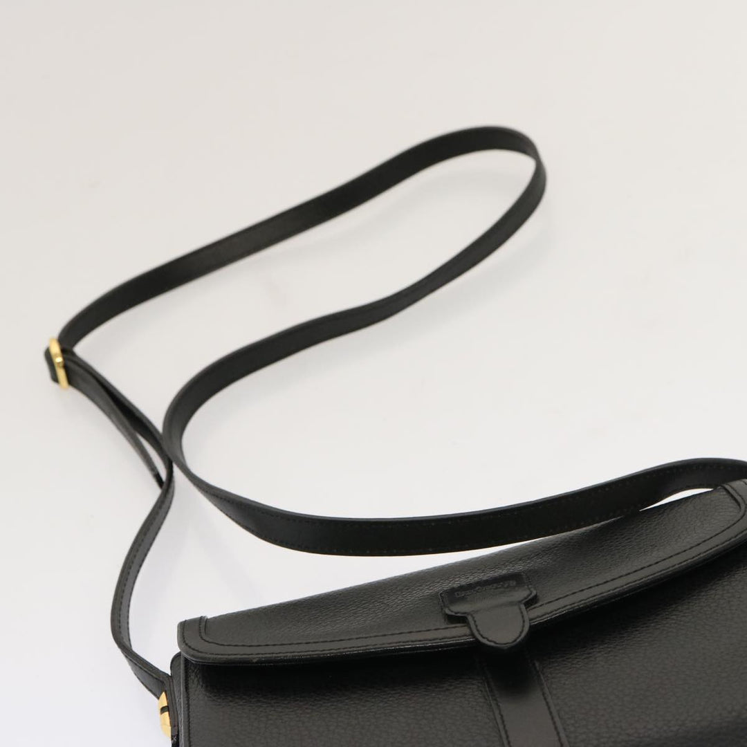 BurberrySs Shoulder Bag Leather Black Auth mr101