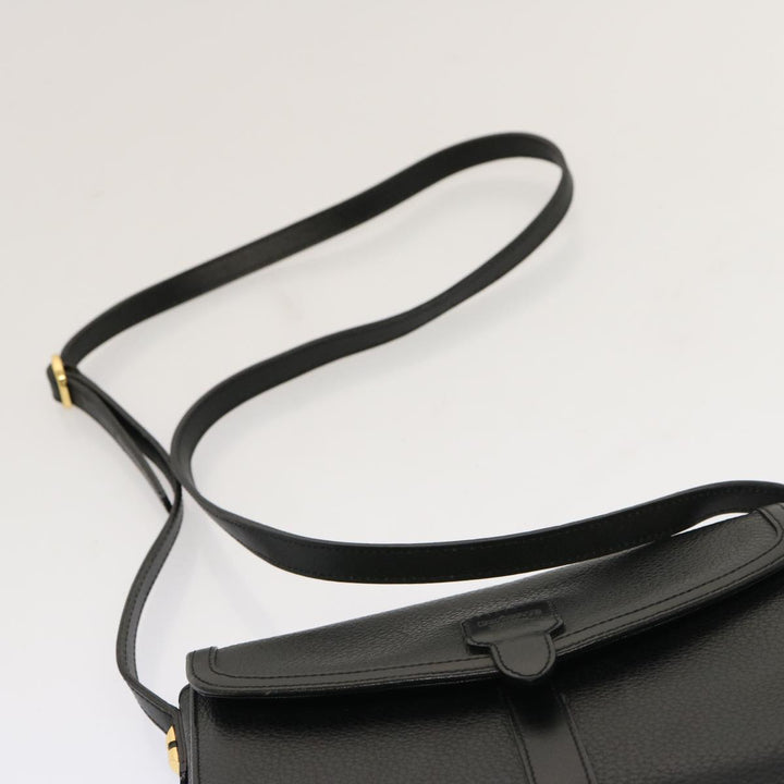 BurberrySs Shoulder Bag Leather Black Auth mr101