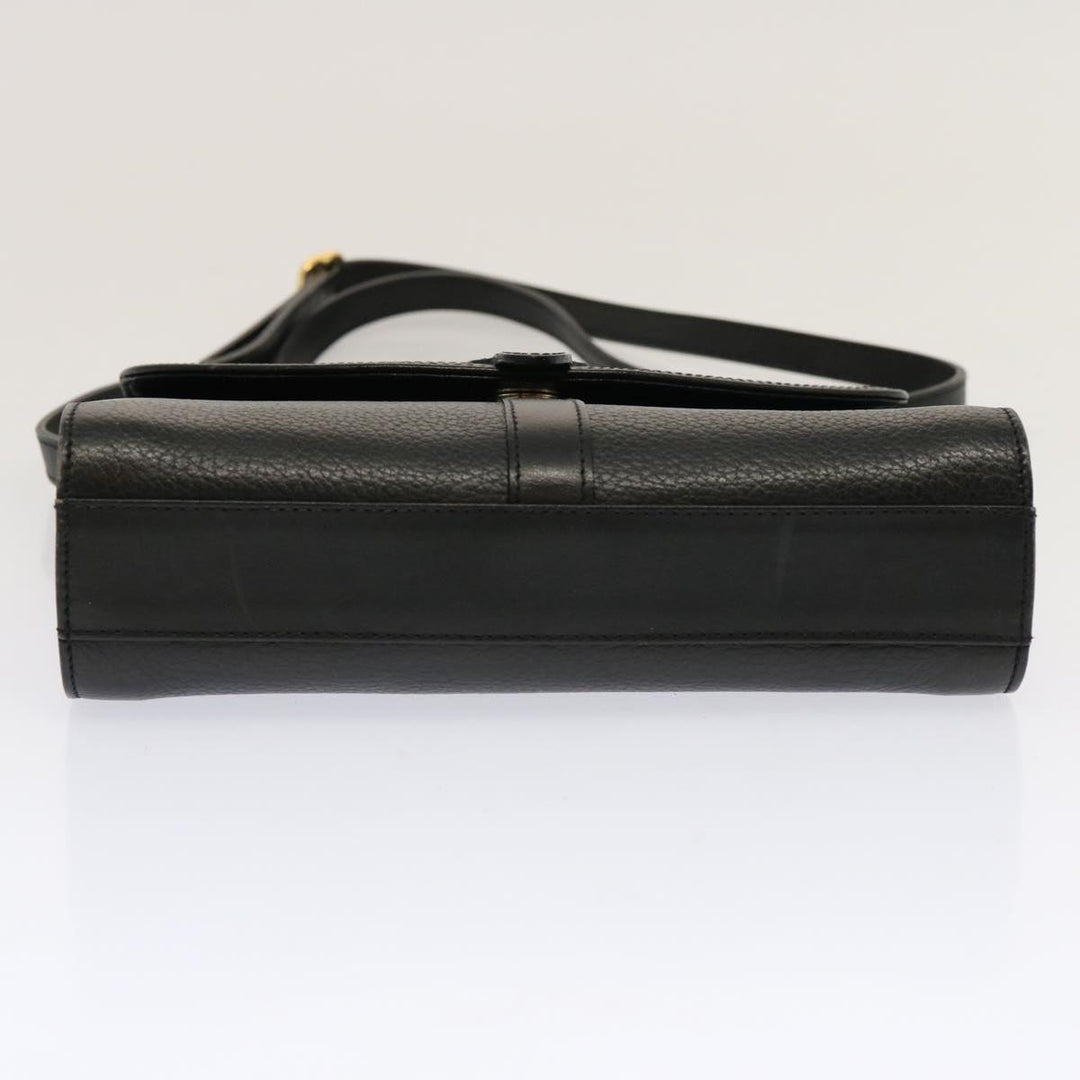 BurberrySs Shoulder Bag Leather Black Auth mr101