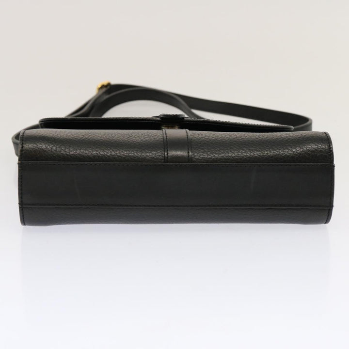 BurberrySs Shoulder Bag Leather Black Auth mr101