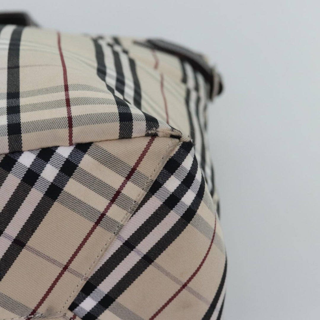 Burberry Nova Check Blue Label Hand Bag Canvas Beige Auth mr154