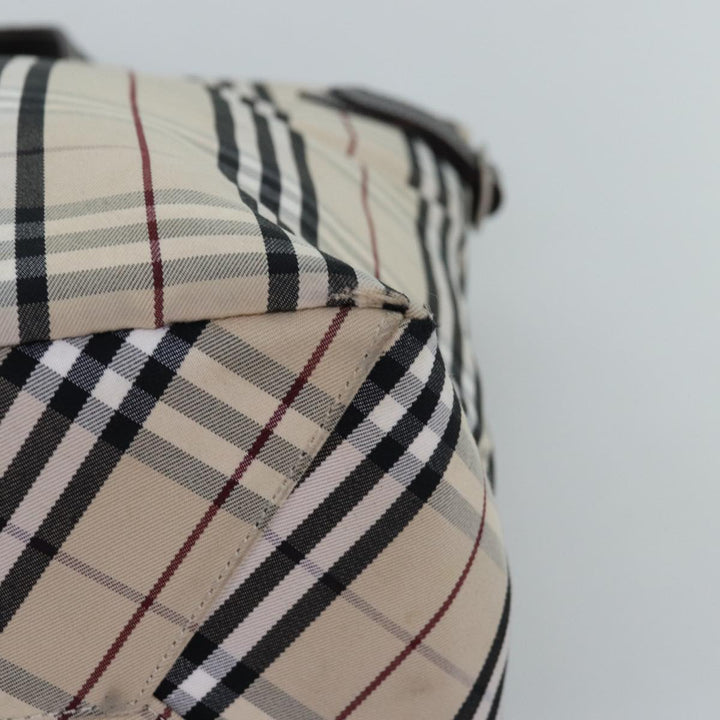 Burberry Nova Check Blue Label Hand Bag Canvas Beige Auth mr154