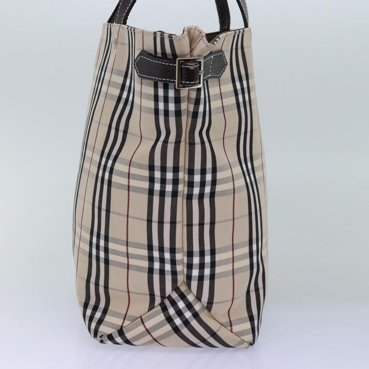 Burberry Nova Check Blue Label Hand Bag Canvas Beige Auth mr154