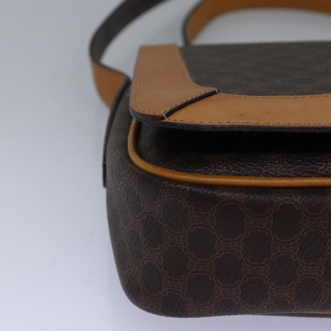 Celine Macadam Canvas Shoulder Bag PVC Brown Auth mr169