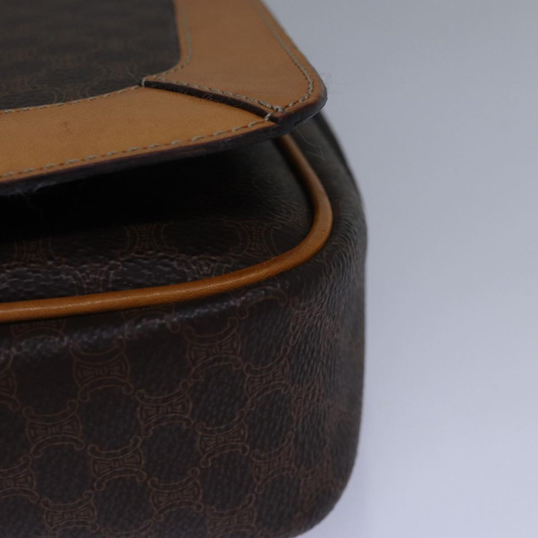 Celine Macadam Canvas Shoulder Bag PVC Brown Auth mr169
