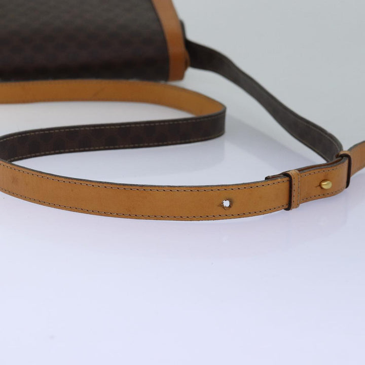 Celine Macadam Canvas Shoulder Bag PVC Brown Auth mr169