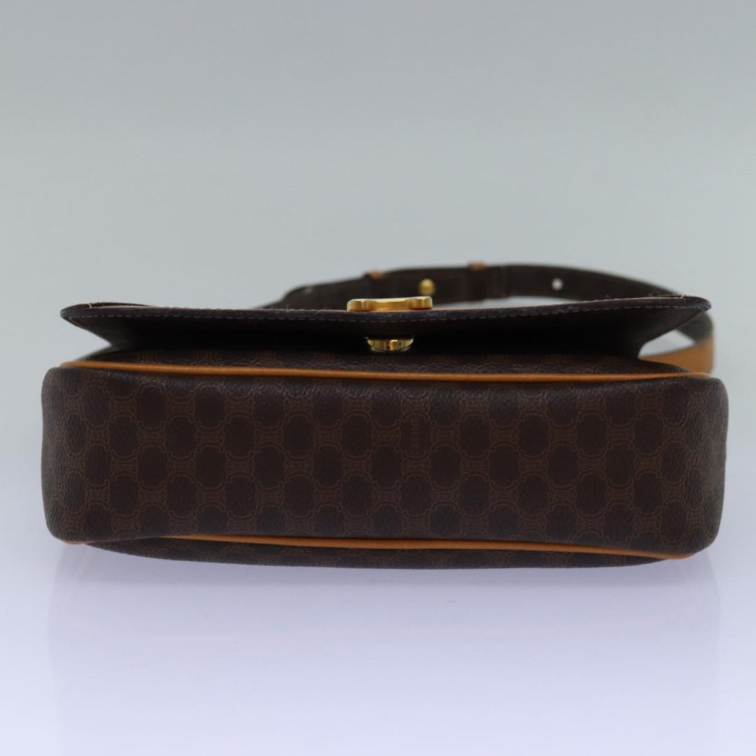 Celine Macadam Canvas Shoulder Bag PVC Brown Auth mr169