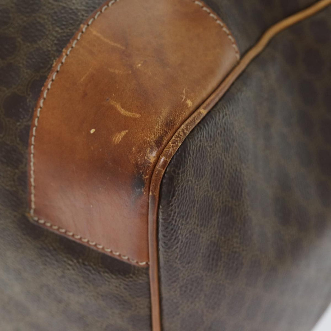 Celine Macadam Canvas Boston Bag PVC Brown Auth mr172