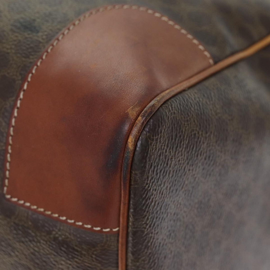 Celine Macadam Canvas Boston Bag PVC Brown Auth mr172