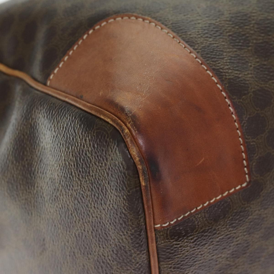 Celine Macadam Canvas Boston Bag PVC Brown Auth mr172
