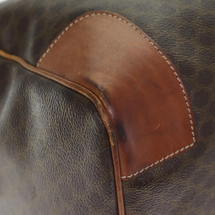 Celine Macadam Canvas Boston Bag PVC Brown Auth mr172